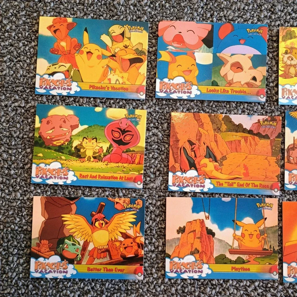 13pc Topps Pokemon Pikachus Vacation Movie Animation Edition Card Lot 1999 Blue - Picture 2 of 9
